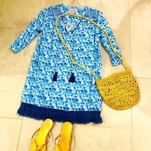 Kos printed cotton beach cover up size XS.